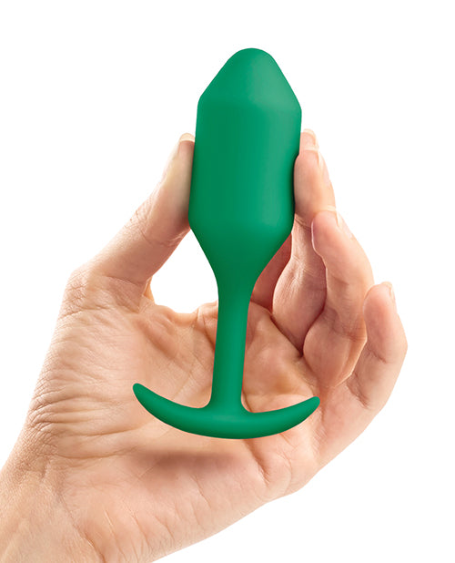 B-Vibe Snug Plug 2 Silicone Weighted Anal Plug - Green