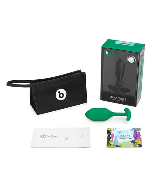 B-Vibe Snug Plug 2 Silicone Weighted Anal Plug - Green