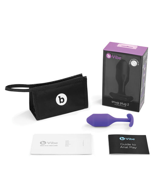 B-Vibe Snug Plug 2 Silicone Weighted Anal Plug - Purple