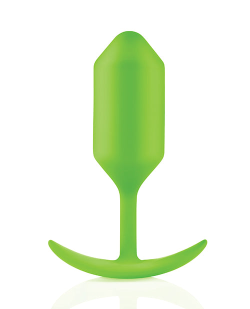 B-Vibe Snug Plug 3 Silicone Weighted Anal Plug - Lime Green
