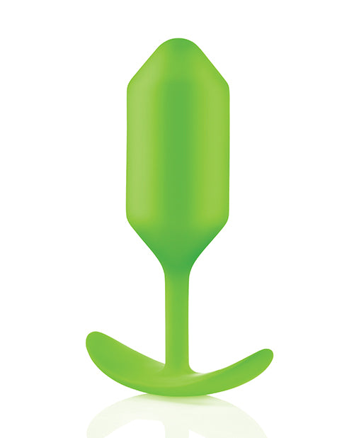 B-Vibe Snug Plug 3 Silicone Weighted Anal Plug - Lime Green