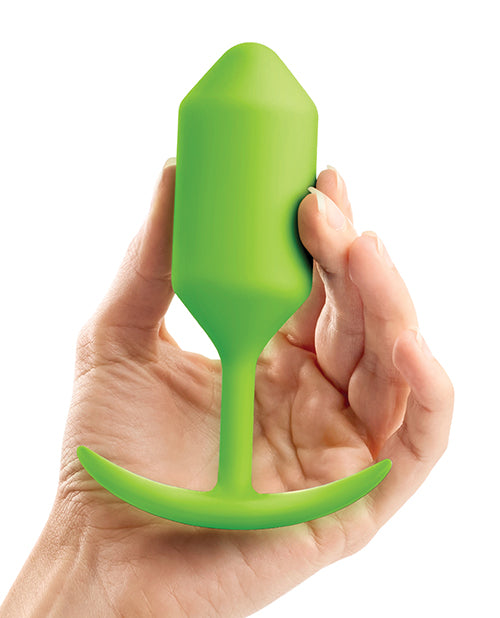 B-Vibe Snug Plug 3 Silicone Weighted Anal Plug - Lime Green