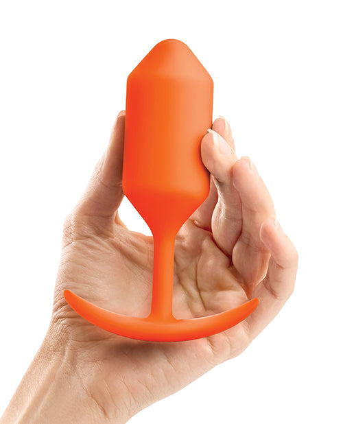 B-Vibe Snug Plug 3 Silicone Weighted Anal Plug - Orange
