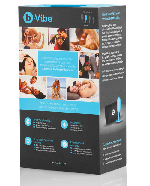 B-Vibe Snug Plug 3 Silicone Weighted Anal Plug - Teal