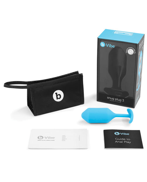 B-Vibe Snug Plug 3 Silicone Weighted Anal Plug - Teal