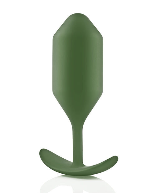 B-Vibe Snug Plug 4 Silicone Weighted Anal Plug - Army Green