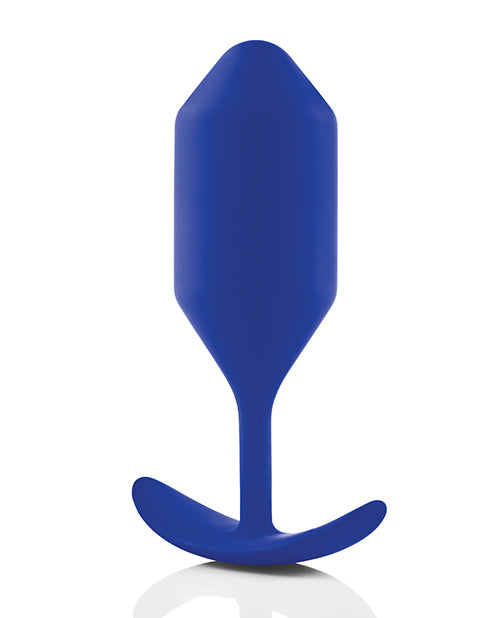 B-Vibe Snug Plug 4 Silicone Weighted Anal Plug - Navy