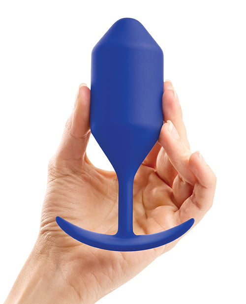 B-Vibe Snug Plug 4 Silicone Weighted Anal Plug - Navy