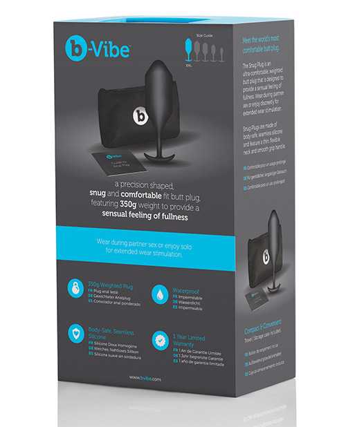 B-Vibe Snug Plug 5 Silicone Weighted Anal Plug - Black