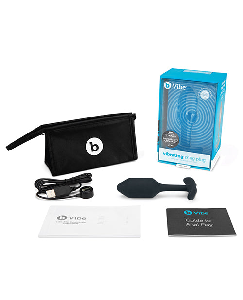 B-Vibe Vibrating Snug Plug 2 Rechargeable Silicone Anal Plug - Black