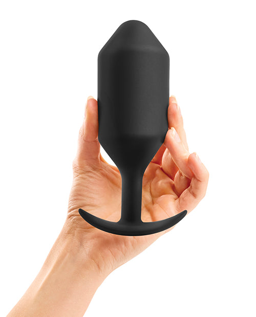 B-Vibe Snug Plug 6 Silicone Weighted Anal Plug - Black