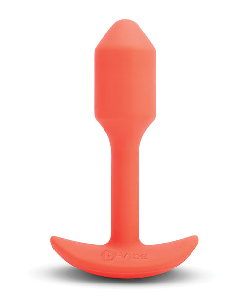 B-Vibe Vibrating Snug Plug Rechargeable Silicone Anal Plug - Small - Orange