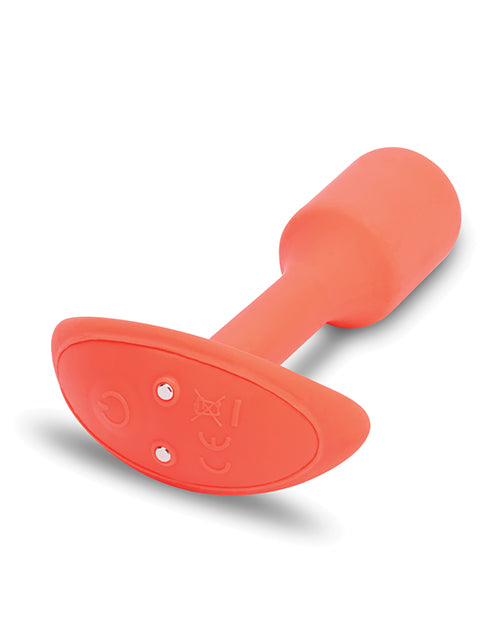 B-Vibe Vibrating Snug Plug Rechargeable Silicone Anal Plug - Small - Orange