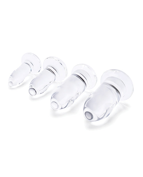 B-Vibes Anal Dilators Glass Plug Set (4 per Set) - Clear