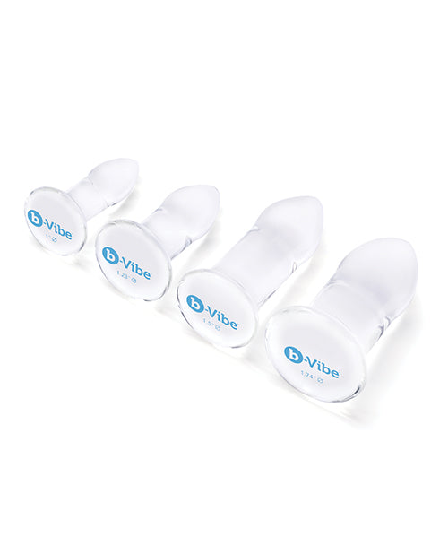 B-Vibes Anal Dilators Glass Plug Set (4 per Set) - Clear
