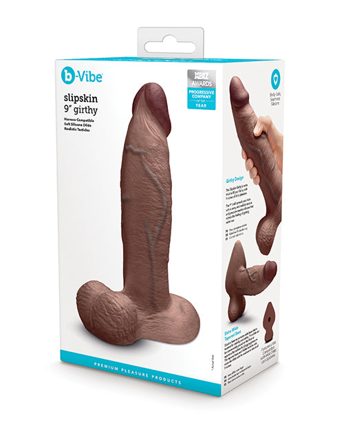 b-Vibe Slipskin 9" Girthy - Brown