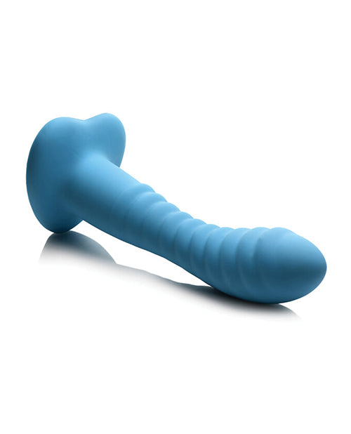 Simply Sweet Ribbed Silicone Dildo - Blue