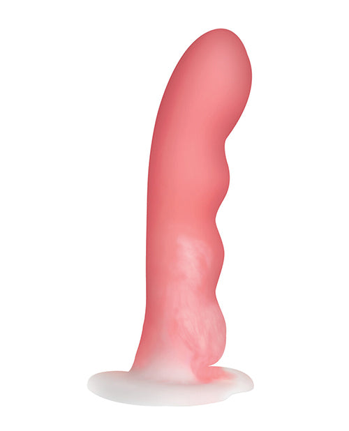 Simply Sweet Wavy Silicone Dildo - Pink/White
