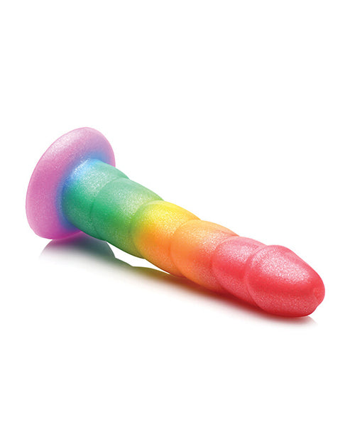 Simply Sweet Swirl Silicone Rainbow Dildo