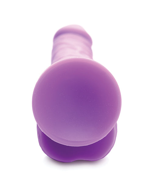 Lollicock Silicone Dildo with Balls 7in - Grape