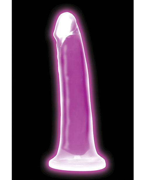 Lollicock Glow in the Dark Silicone Dildo 7in - Purple