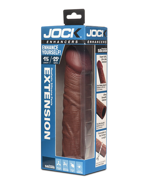 Curve Toys Jock Enhancers 1.5" Silicone Penis Extension Sleeve - Dark