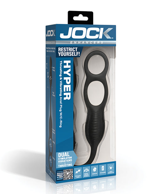 Hyper Thrusting and Vibrating Anal Plug w/C-Ring