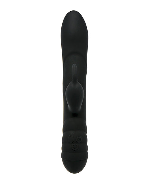 Twister Rechargeable Silicone Rabbit Vibrator with Remote Control - Black