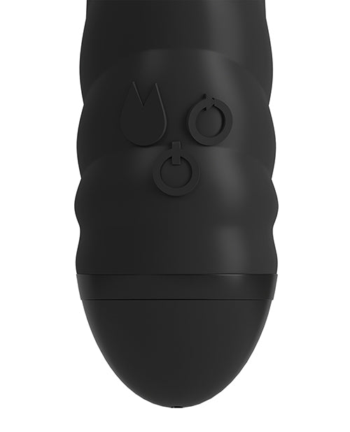 Twister Rechargeable Silicone Rabbit Vibrator with Remote Control - Black