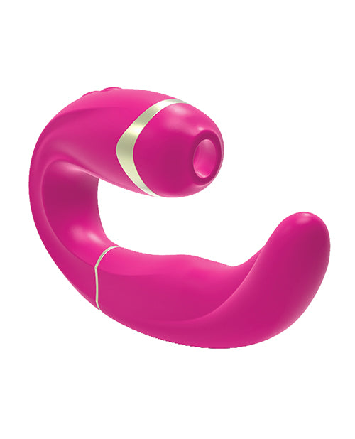 My G Rechargeable Silicone Double Stimulation Vibrator - Magenta