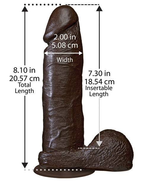 The Realistic Cock Dildo 8in - Black