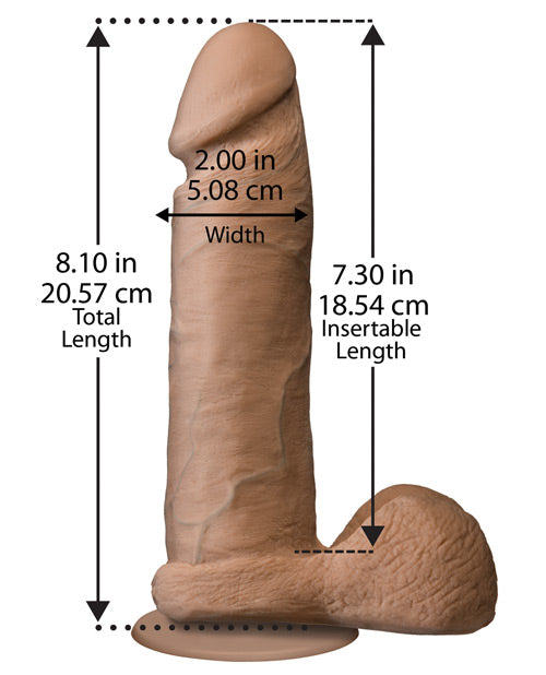 The Realistic Cock Ultraskyn Dildo 8in - Caramel