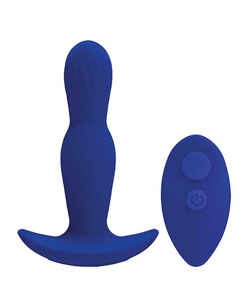 A-Play Expander Rechargeable Silicone Anal Plug with Remote Control - Blue
