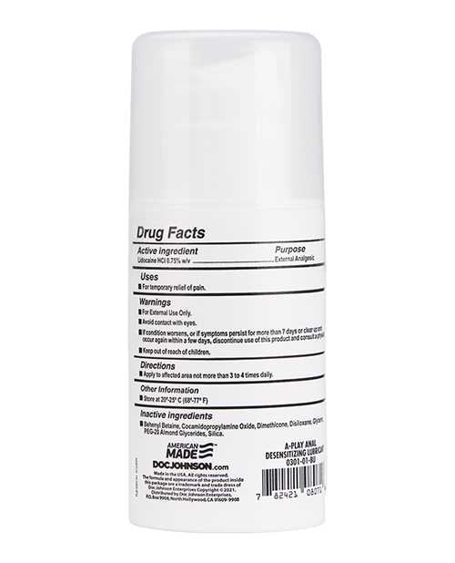A-Play Anal Desensitizing Lubricant Gel 3.4oz