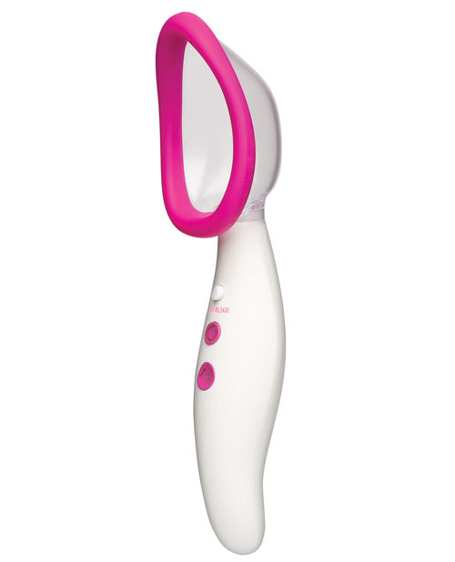 Automatic Vibrating Rechargeable Silicone Pussy Pump - White/Pink