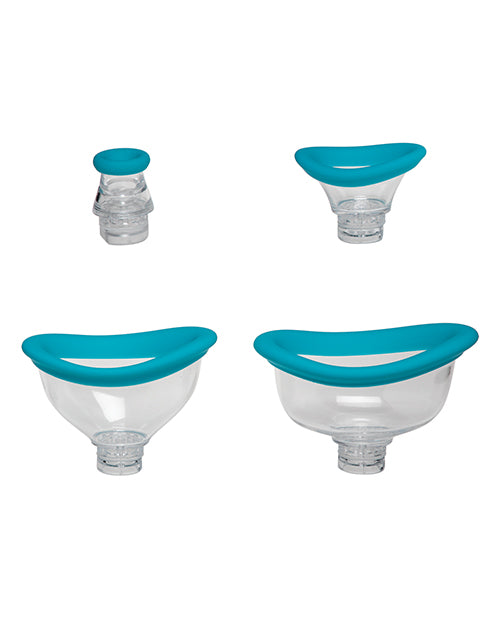 Bloom Intimate Body Pump Silicone Vibrating Rechargeable Body Pump - Sky Blue/White