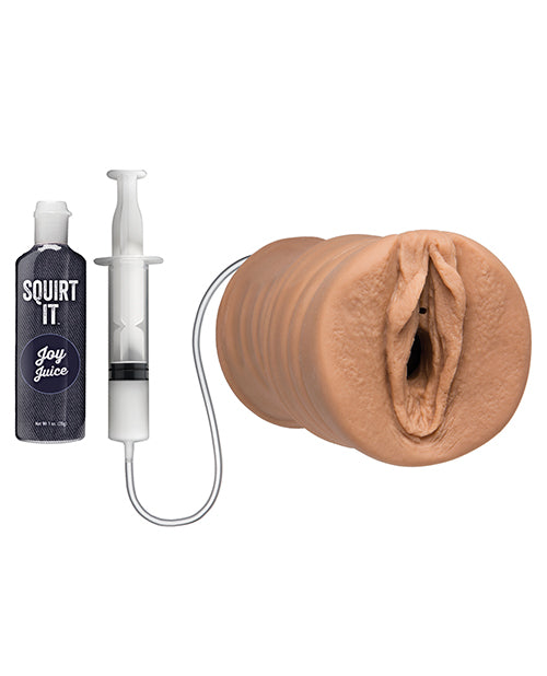 Squirt It Ultraskyn Squirting Masturbator with 1oz Joy Juice - Pussy - Caramel