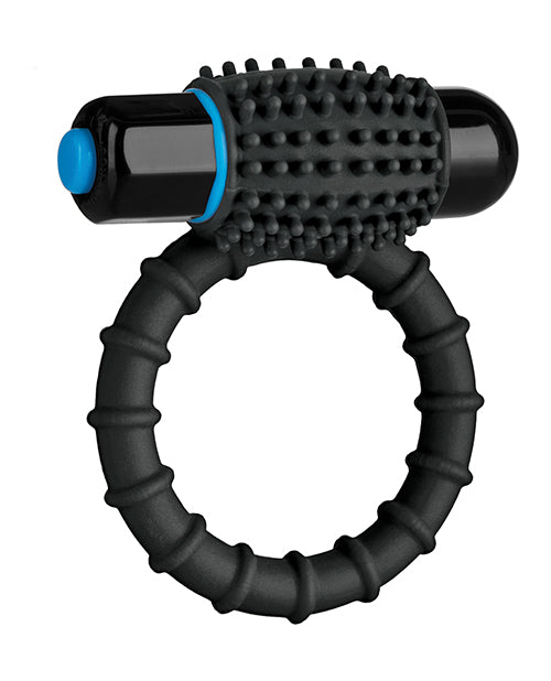OptiMALE Silicone Vibrating Cock Ring with Bullet - Black