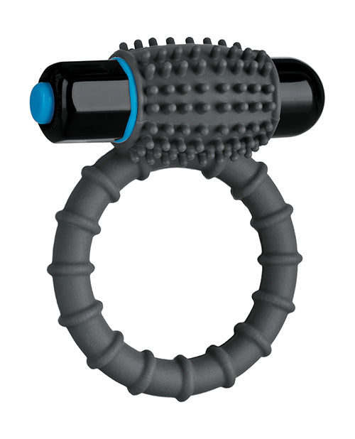 OptiMALE Silicone Vibrating Cock Ring with Bullet - Slate