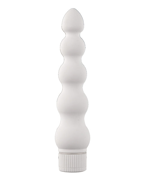 White Nights Ribbed Waterproof Vibrator 7in - White