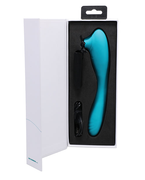 This Product Sucks Bendable Wand Rechargeable Silicone Clitoral Vibrator - Teal