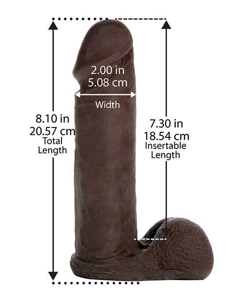 Vac-U-Lock Ultraskyn Dildo 8in - Black
