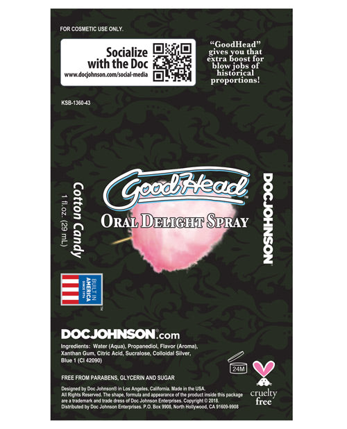 GoodHead Oral Delight Spray Cotton Candy 1oz