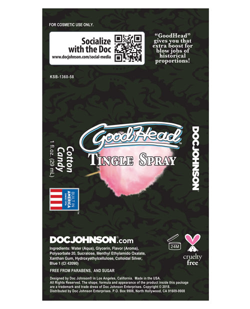GoodHead Tingle Spray Cotton Candy 1oz