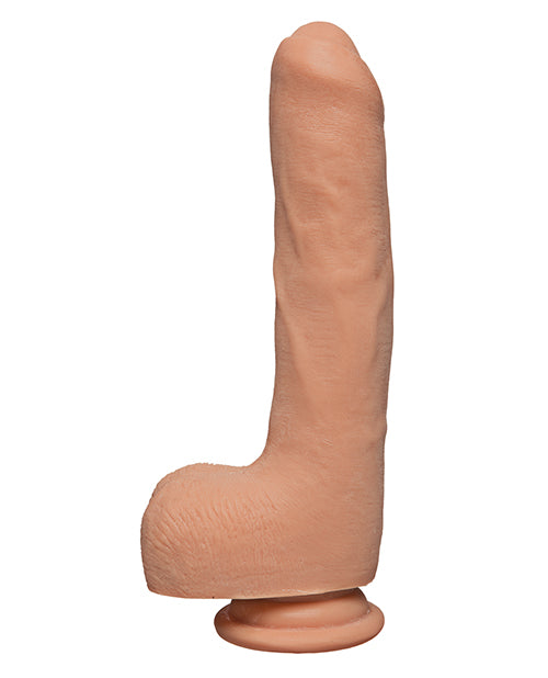 The D Uncut D Ultraskyn Dildo with Balls 9in - Vanilla