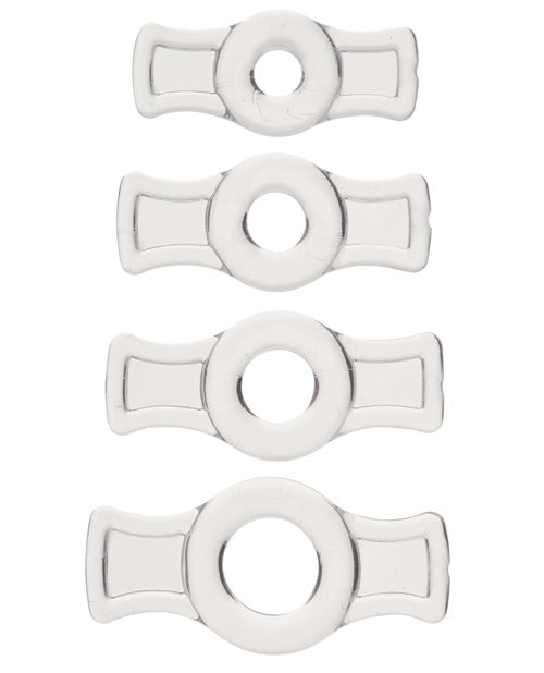 TitanMen Stretch-To-Fit Cock Rings (4 Piece Kit) - Clear