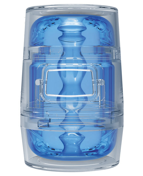 Main Squeeze Pop Off Ultraskyn Compact Masturbator - Crystal Blue