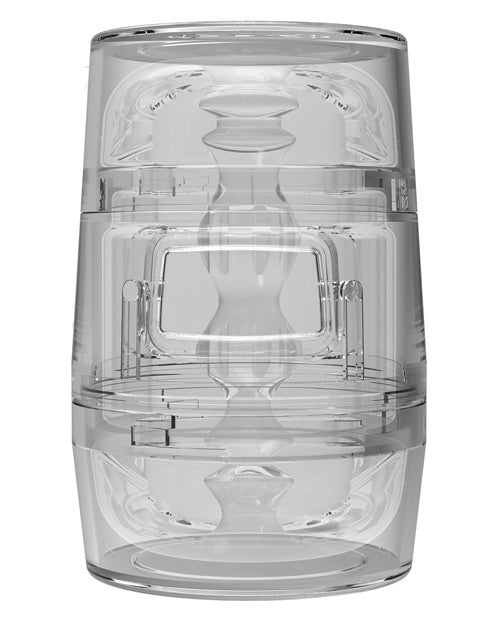 Main Squeeze Pop Off Ultraskyn Compact Masturbator - Pussy and Butt - Clear