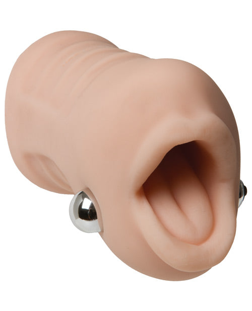 Sasha Grey Ultraskyn Deep Throat Sucker Vibrating Masturbator with Bullet - Mouth - Vanilla