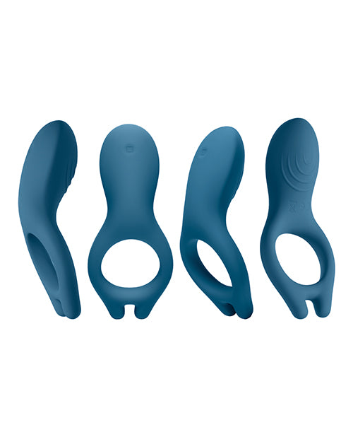 iVibe Select iRing Rechargeable Silicone Vibrating Cock Ring - Marine Blue
